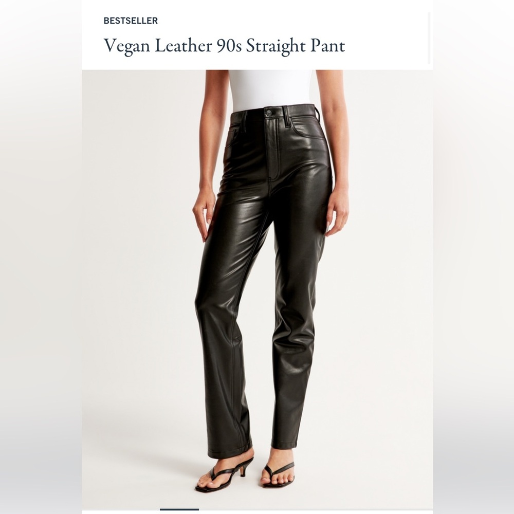 Abercrombie black leather 90s straight - 26